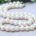 Natural Pearl Necklaces 9-10mm Freshwater Pearl Jewelry 925 Sterling Silver Necklace For Women Engagement Gift - Image 5