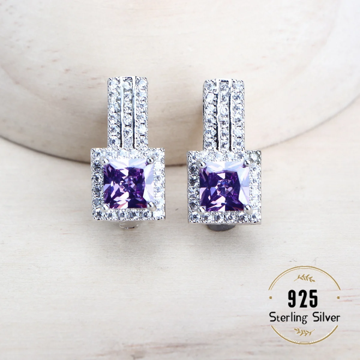 Purple Zirconia Women Bridal Jewelry Sets Silver 925 Fine Costume Jewellery Wedding Earrings Rings Bracelets Pendant Necklace - Image 4