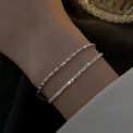 New Fashion 925 Sterling Silver Double Layer Bracelet Beads Exquisite Simple Women Bracelet Fine Jewelry Accessories - Image 3