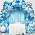 126PCS Snowflake Balloon Wreath Kit for Winter Party Birthdays and Indoor/outdoor Winter Wonderland Party Decorations