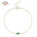 CANNER Ins Emerald Bracelet For Women 925 Sterling Silver Minimalist Pendente Wedding Party Gold Chain Fine Jewelry Mom Gift - Image 2