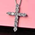 16-24inches 925 Sterling Silver Necklace Box chain Shiny crystal classic cross Pendant For Women men Fashion Jewelry Gifts - Image 3