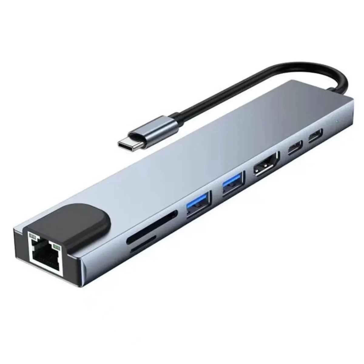 8in1 Type C Hub USB C 8 In 1 USB3.1 To 4K HDMI Adapter with RJ45 SD/TF Card Reader PD Fast Charge For Laptop Computer - Image 6