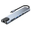 8in1 Type C Hub USB C 8 In 1 USB3.1 To 4K HDMI Adapter with RJ45 SD/TF Card Reader PD Fast Charge For Laptop Computer - Image 6