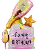 1set Three-dimensional Base Champagne Happy Birthday Cake Foil Balloons Birthday Party Decorations - Image 3