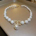 Women Elegant Pearl Clavicle Chain Collares Ladies Short Pendant Necklaces Earrings Choker Jewelry set - Image 4