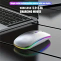 Wireless Mouse Gaming Mouse Backlight USB Compatible RGB Rechargeable Mice Silent Backlit Ergonomic Gaming Mouse for Laptop PC - Image 2