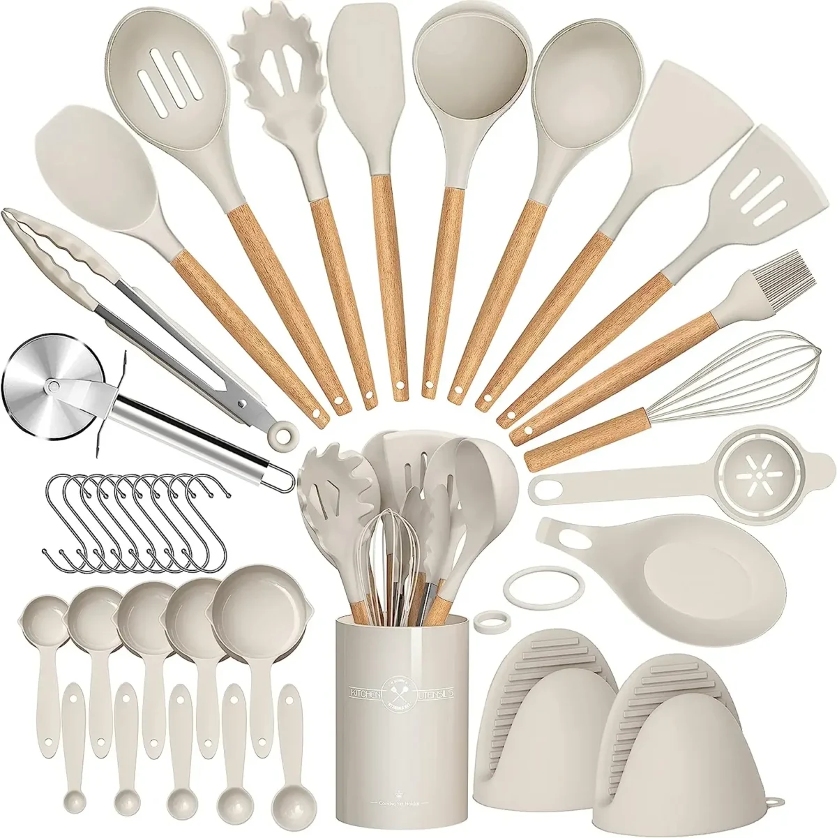 36pcs silicone utensil cooking set with holder - Image 2