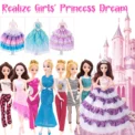 50 Pcs Doll Clothes Outfit for 11.5 Inch Doll, Doll Accessories Collection with 3 Princess Dresses+10 Dressest+6 Tops+6 Pants+5 - Image 6