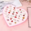 10/20/36 pcs Cute Adjustable Rings Children Girls Pretend Play Makeup Toys Cartoon Crystal Jewelry Alloy Animal Enamel Ring - Image 5