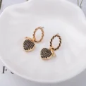 New Heart Shaped Earrings Fashion Golden Earrings D Letter Zircon Heart Shaped Pendant Retro Versatile Women's Jewelry - Image 6