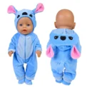 43 cm Doll Outfits for 17Inch Dolls Baby Born Doll Cute Jumpers Rompers Suit+Shoes Warm Clothes on A Doll Baby Christmas Gift