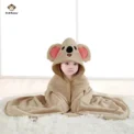 1-Piece Unisex Absorbent Fast Soft Hood Coral Fleece Warm Baby Bath Towel Baby Bathrobe Nightgown Baby Quilt Wrapped Bathroom - Image 6