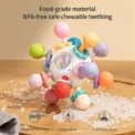 Baby Toys 0 12 Months Rotating Rattle Ball Grasping Activity Baby Development Toy Silicone Teether Baby Sensory Toys for Babies - Image 2