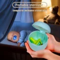 Portable Pacifier Sterilizer Mini UV Light Sterilizer Sterilize in 3 Mins USB Rechargeable for Pacifier Bottle Nipples Teethers