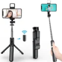 3In1 Bluetooth Wireless Selfie Tripod With Fill Light Shutter Remote Control Portable Foldable Monopod For iPhone Smart Phone