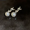 Classic Simple Pearl Stud Earrings Gold Metal New Love Pearl Stud Earrings Silver Needle Ear Alloy Dangler Jewelry Gifts - Image 4