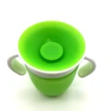 360 Degrees Can Be Rotated Baby Learning Drinking Cup with Double Handle Flip Lid Leakproof Silicone Infants Water Cups Bottle - Image 3