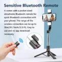L13D Selfie Stick 1160mm with Wireless Bluetooth Double Fill Light Extended Tripod with Remote Shutter for Android IOS Cellphone - Image 5