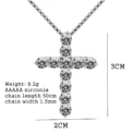 16-24inches 925 Sterling Silver Necklace Box chain Shiny crystal classic cross Pendant For Women men Fashion Jewelry Gifts - Image 2