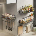 1 PC Multifunctional Kitchen Rack Spice Storage Rack Wall Mounted Kitchen Utensil Shovel Hook Rack for Kitchen Items Storage - Image 2