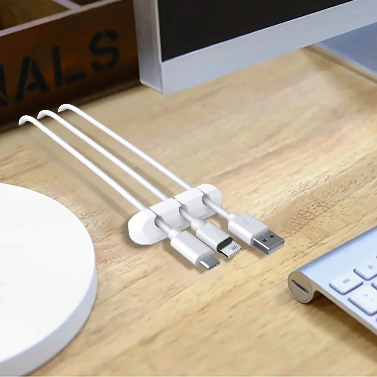 NNBILI Silicone USB Cable Organizer Cable Winder Desktop Tidy Management Clips Cable Holder for Mouse Headphone Wire Organizer - Image 5