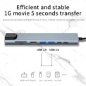 8in1 Type C Hub USB C 8 In 1 USB3.1 To 4K HDMI Adapter with RJ45 SD/TF Card Reader PD Fast Charge For Laptop Computer - Image 5