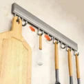 Wall Mounted Hooks Rack Punch Free Kitchen Utensils Storage Row Hook Holder Bathroom Towel Robe Coat Hangers Multi-Purpose Hooks - Image 4