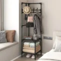 Corner Coat Hat Rack Multifunction Multi-Layer Floor Standing Corner Hanger Detachable Removable Metal Clothing Storage Shelf - Image 2