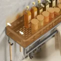 1 PC Multifunctional Kitchen Rack Spice Storage Rack Wall Mounted Kitchen Utensil Shovel Hook Rack for Kitchen Items Storage - Image 5