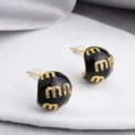 Korean new design fashion jewelry enamel letter M earrings elegant women's daily work accessories - Image 3
