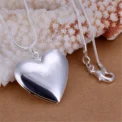Hot 925 Sterling Silver Photo Frame Pendant Necklace 18/20/22/24 Inch Snake Chain For Woman Charm Wedding Fashion Jewelry - Image 2