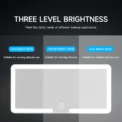 HD Mirror Car LEDMakeup Mirror Three Gear Adjustment Sun Visor Plate Interior RearMirror Dimmable Touchscreen Auto Vanity Mirror - Image 2
