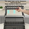 Dish Drying Rack Kitchen Adjustable Stainless Steel 2 Tier Plates Organizer Dish Bowl Drainer Storage Rack Kitchen Utensils - Image 2