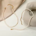 Vintage Style Dainty Freshwater Rice Pearl Necklace for Men and Women Minimalist Choker Necklace Layered Jewelry For Mom Gift - Image 5