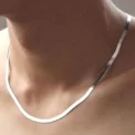 Luxury 925 Silver 4MM chain Necklace for Women Luxury Couple Fine Jewelry Blade Chain wedding gift choker Clavicle - Image 3