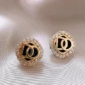 2023 New Shiny Zircon Inlaid Black Square Letter Stud Earrings Luxurious Exquisite Jewelry Fashion Accessories for Women‘s Ears - Image 5