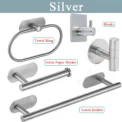 Adhesive Toilet Roll Paper Holder Organizer Wall Mount Storage Stand Kitchen Bathroom No Drill Tissue Towel Dispenser Stainless - Image 2