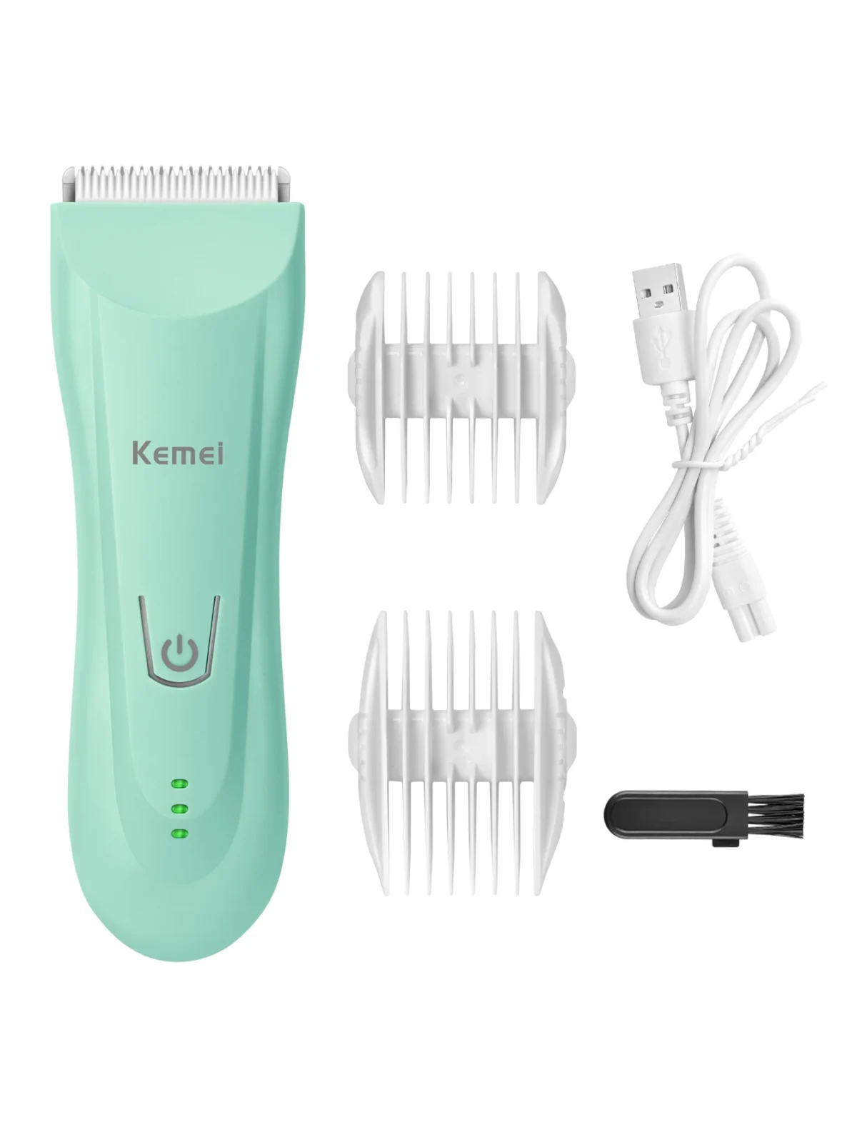 Kemei Baby Electric Hair Clipper Safe Quiet Hair Trimmer for Kids Waterproof Rechargeable Cordless Haircut Kit Ceramic Blade - Image 1