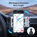 Car Phone Holder Mount, TOPK 2023 Upgrade Auto Locking Universal Phone Holder with Hook Clip for Car Air Vent for iPhone Samsung - Image 3