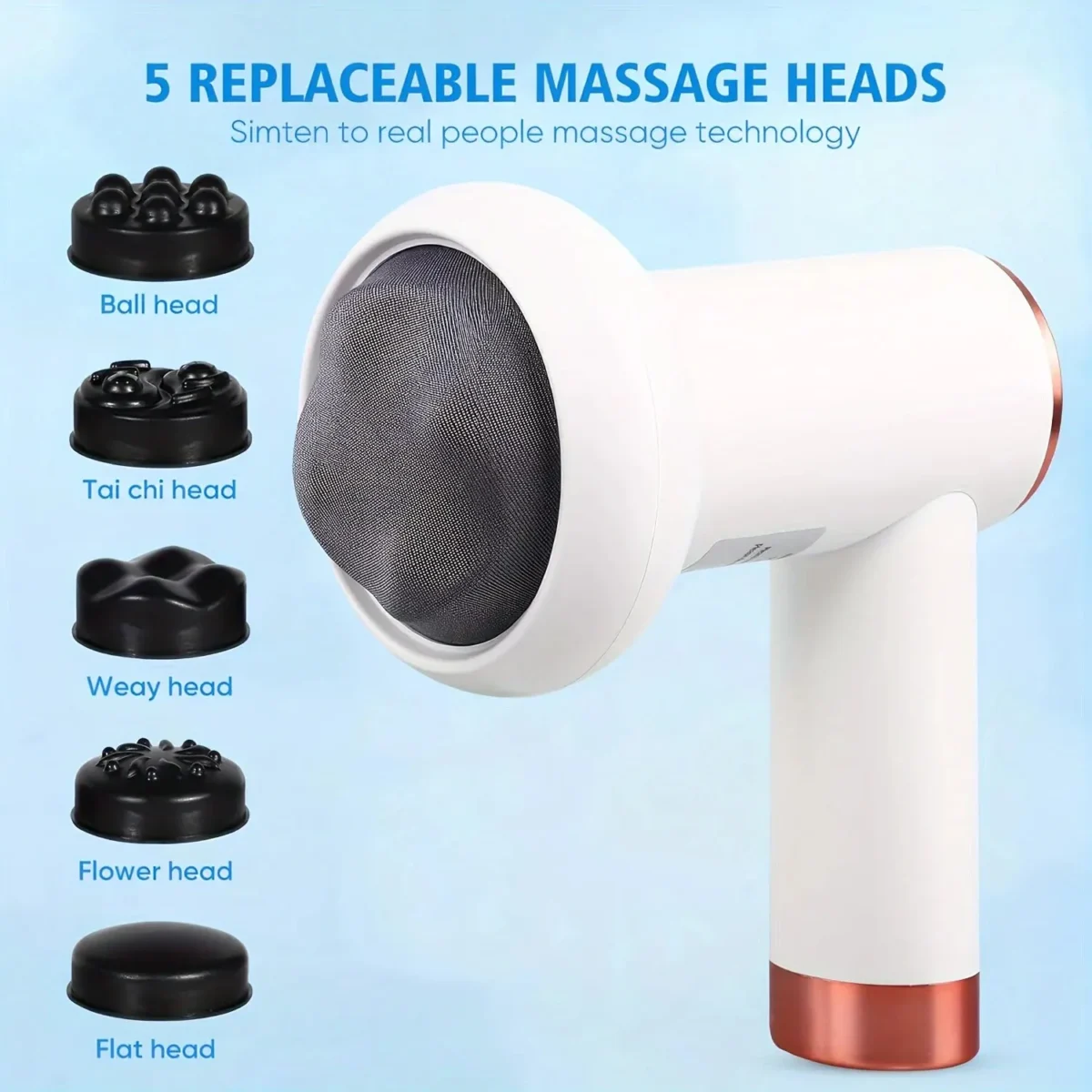 6 Speed Massage Gun Settings 5 Interchangeable Heads Rechargeable Mini Fat-Reducing Massager Body Shaping Muscle Relaxation - Image 4