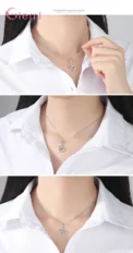 925 Silver New Arrival Multifarious Peach Heart Shape Fashion Wedding Engagement Gift Necklace Earrings Jewelry Sets - Image 4