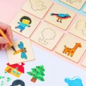 Montessori Kids Toys Drawing Toys Wooden DIY Painting Template Stencils Learning Educational Toys for Children Gift 10/20pcs - Image 3