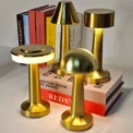 Retro Mushroom Led Table Lamp Rechargeable Stepless Dimming Night Light Camping Bar Living Room Bedroom Decoration Desk Lights - Image 2