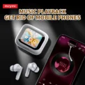 mzymi Full In Touch Screen Headphone ANC E18 Pro Bluetooth Earphone Wireless In Ear ENC Earbuds With Translation APP For XIAOMI - Image 3