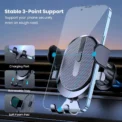 Car Phone Holder Mount, TOPK 2023 Upgrade Auto Locking Universal Phone Holder with Hook Clip for Car Air Vent for iPhone Samsung - Image 4