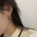 LIVVY Fashion Black LOVE Heart Zircon Drop Earrings for Women Couple Creative Elegant Holiday Party Jewelry Accessories - Image 4