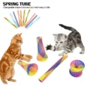10Pcs Cat Spring Toy Stick Freely Folding Spring Shape Multi-Color Cat Bouncing Kitten Toys Cat Interactive Toys Pet Supplies - Image 2