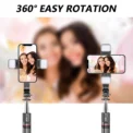 L13D Selfie Stick 1160mm with Wireless Bluetooth Double Fill Light Extended Tripod with Remote Shutter for Android IOS Cellphone - Image 3
