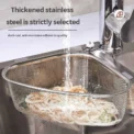 1pc Sink Triangle Drain Basket Stainless Steel Kitchen Residue Filter Net Basket Leakage Wash Vegetable Basket Storage Shelf - Image 2